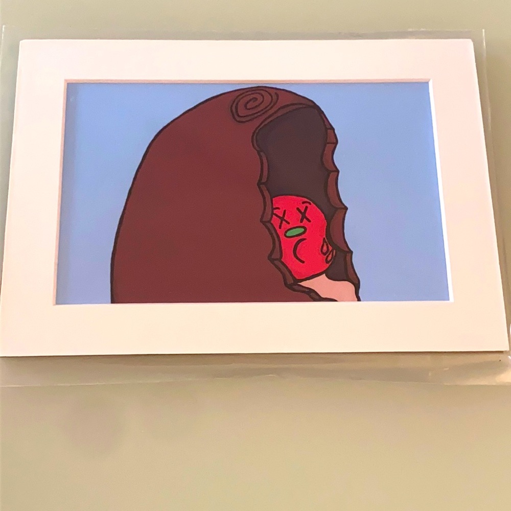 Original Art Print Bitten Chocolate Covered Cherry